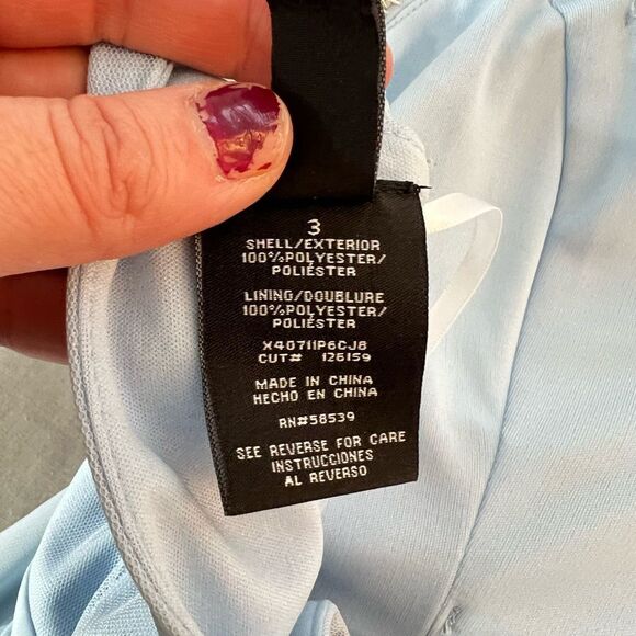 Windsor Powder Blue Embellished Sleeveless Open Back Chiffon Prom Dress Size 3 - Picture 8 of 9